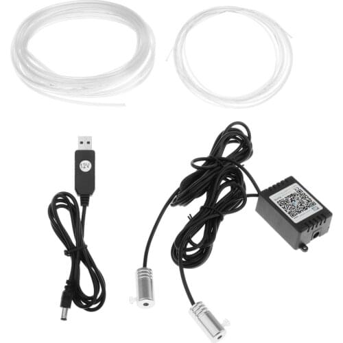 LED RGB Music Control Car Interior Lamp Atmosphere Light Strip 2 in 1 4M