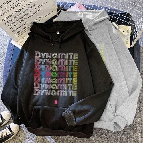 DYNAMITE Letters Sweatshit Bts Peripheral Fan Event Support Clothing Women Hoodies Autumn Winter Oversized Crewneck Sweatshirts