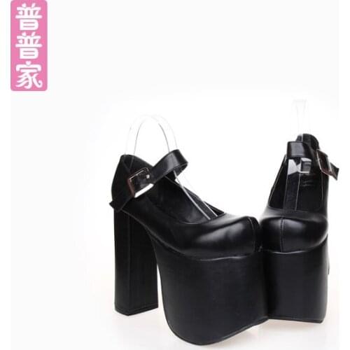 Princess sweet lolita shoes Summer and spring Harajuku punk dark queen with high heels with Gothic queen shoes women pu9627