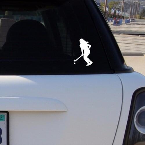 FIELD HOCKEY PLAYER SILHOUETTE Vinyl Decal Window Bumper Sticker 12x8cm