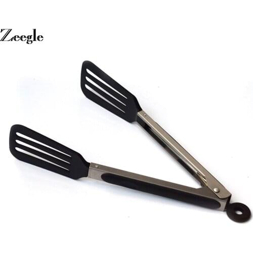 Zeegle Kitchen Tongs BBQ Clip Non-magnetic Stainless Steel BBQ Tongs Salad Bread Clamp Kitchen Meat Food Clip Barbecue Tools