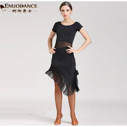 Lady Fashion Sexy Tassel Dress Short-sleeve Latin Dance Tassel Dancing Suit Rumba Samba Dancing Suit Costumes D-0133
