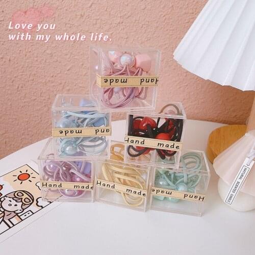 10 pcs/set Candy Color Sweet Elastic Hairband For Children Girls Scrunchies Rubberband Headband Lovely Cute Hair Accessories