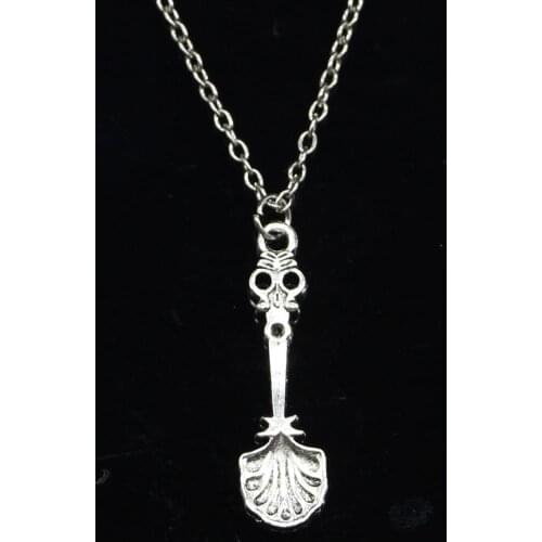 20pcs New Fashion Necklace 33x8mm kitchen spoon Pendants Short Long Women Men Colar Gift Jewelry Choker