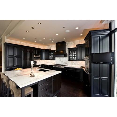 2017 hot sales new design classic custom made solid wood kitchen cabinets shaker panel wooden kitchens with island SKC1612031