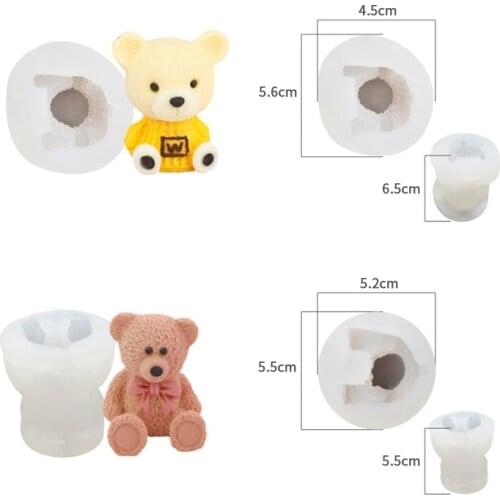 3D Bear Silicone Mold DIY Animals Christmas Cake Ice Maker Mold Candy Chocolate Mousse Decoration Baking Tool Moulds Kitchen