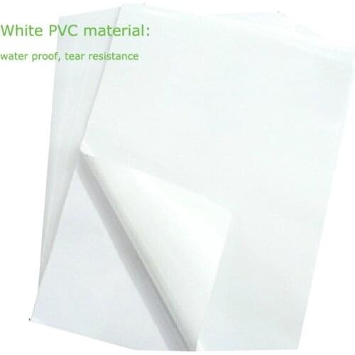 Standard shipping for Spain/Russia 50PCS A4 blank waterproof label White PVC vinyl sticker for laser printer
