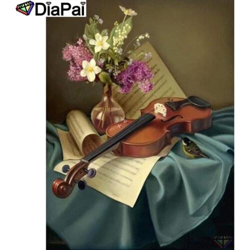 DIAPAI 5D DIY Diamond Painting 100% Full Square/Round Drill "Flower violin bird" Diamond Embroidery Cross Stitch 3D Decor A23427
