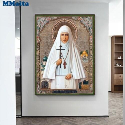 Diamond Painting St.New-Martyr Grand Duchess Elizabeth 5d diamond Embroidery Diy Needlework Orthodox Christian Icon GG5393