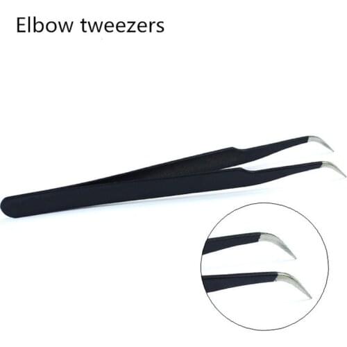 1PC Anti-Static Ceramic Tweezers Stainless Steel Electronic Cigarette Industrial Ceramic Tweezers Insulated Straight Curved Tip