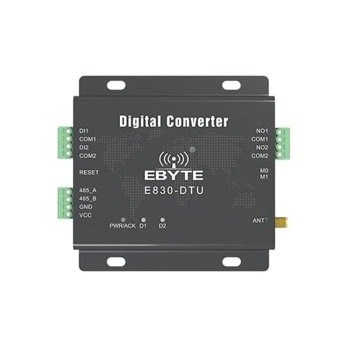 Wireless Data Acquisition Conrol Module 2DI 2DO, Digital Converter Lora 8km 433MHz Transmission RS485 Modbus RTU