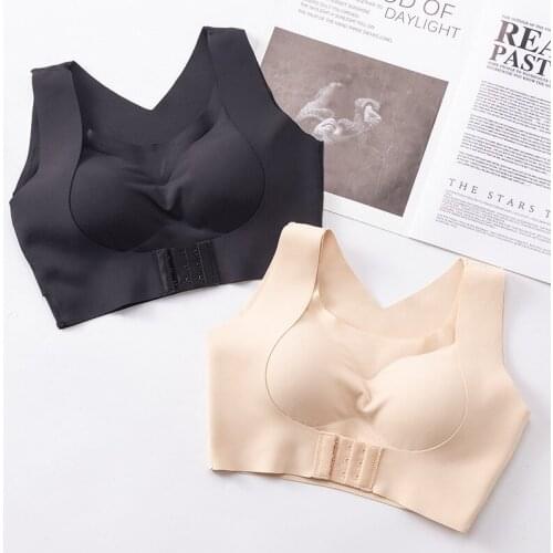 Seamless Women Bras For Women Push Up Bra Posture Corrector Bralette Front Closure Female Underwear Cross Back Tops