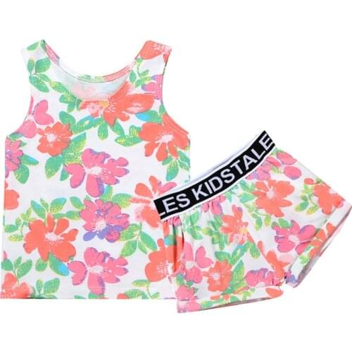Childrens clothing ins summer baby printed vest shorts suit tide model