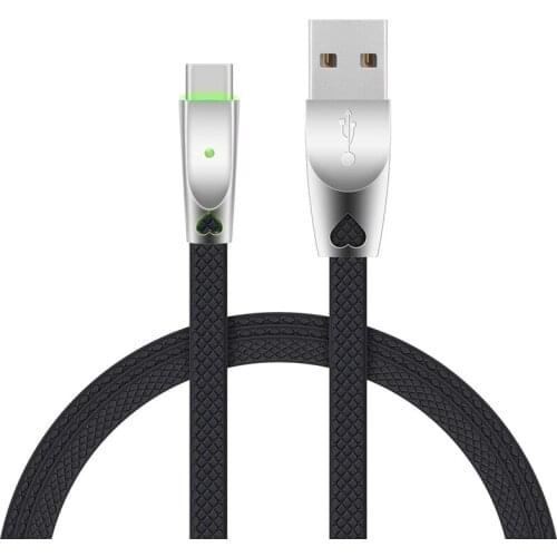EtopLink New Nylon Flat USB Cable Type C Micro USB Data Smart Charging Data Cable Support Copper Wire LED Smart Chip Cables