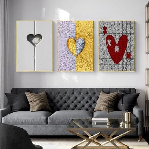 Heart Shape Love Creativity Oil Painting Picture Poster Canvas Print Painting Wall Art Living Room Home Decoration