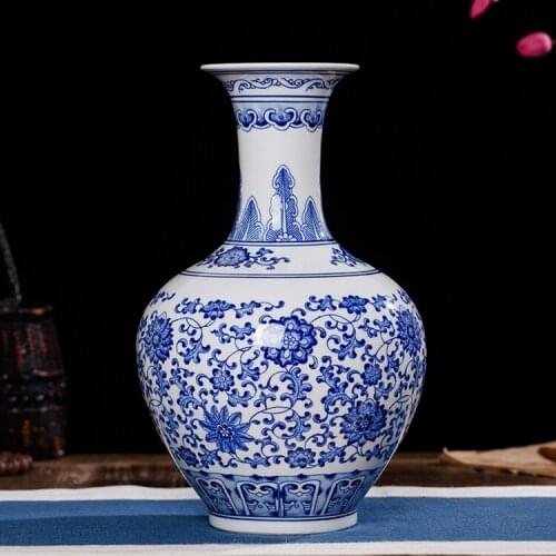 Chinese blue and white porcelain antique hand maded ceramic vases