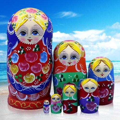 10 Layer 19cm Russian Dolls Wooden Handmade Nesting Dolls Home Decoration Matryoshka Doll Education Toys Creative Birthday Gifts