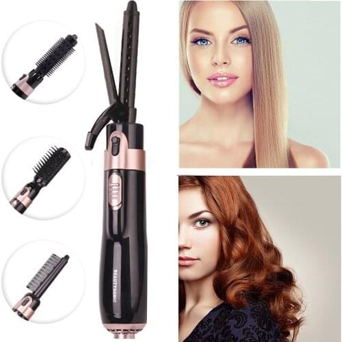 Multifunctional hot air comb 4 in 1 anion dry & wet electric hair dryer comb Hair Straightener Hair Curler for women & men