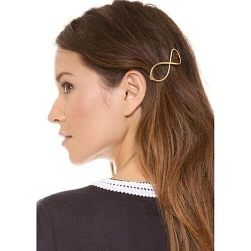 Fashion Women Hair Clip Positive Infinity Gold Barrette Hairpin Charm Headband