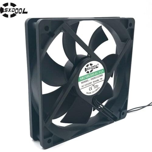 SXDOOL brushless EC electric axial fan motor 120*120*25 mm 120mm 12cm 110V 115V 220V 230VAC 50/60Hz 7W 2600RPM 100.2CFM