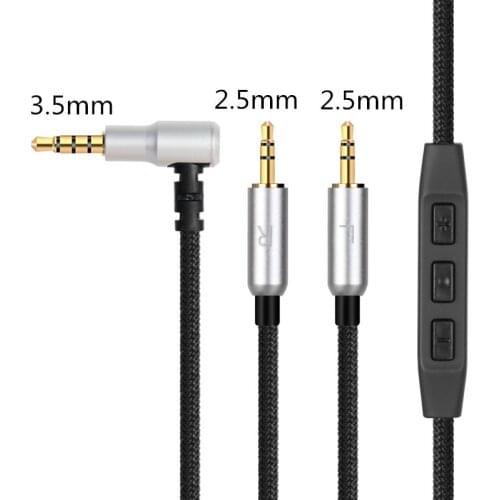 New Headphone cable For Mi headset voor Sol Republic V8 V10 V12 X3 Black 1.5m microphone upgrade cable
