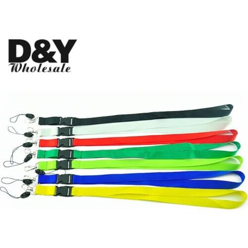 Wholesale "9 PLAIN SOLID COLORS MIX" Polyester Lanyard Key Chain Strap ID Badge Holder ID Neck Straps 48pc/lot Free shipping