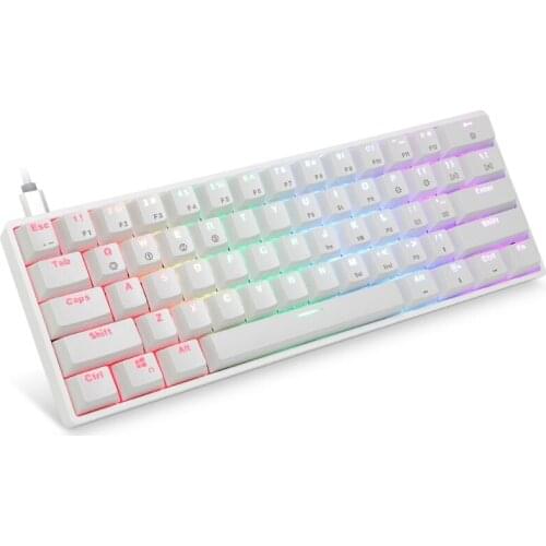 SK61 Portable 60% Mechanical Keyboard Gateron optical Switches RGB Backlit Hot Swappable Wired Gaming Keyboardfor PC Mac