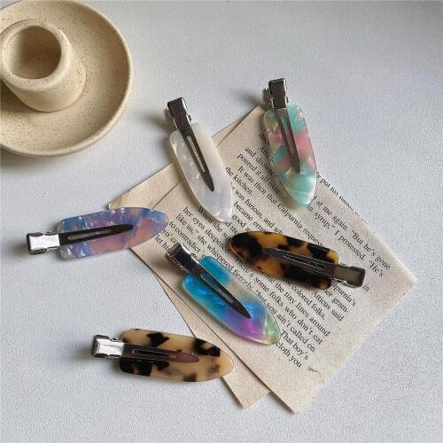 Simple Wild Leopard Seamless Hair Clip Women Acetate Sheet No Bend Bangs Clip Duckbill Clip Hairpins Hair Styling Tool New 2021