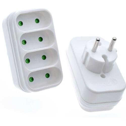 European Type Conversion Plug 1 TO 4 Way EU Standard Power Adapter Socket 16A Travel Plugs