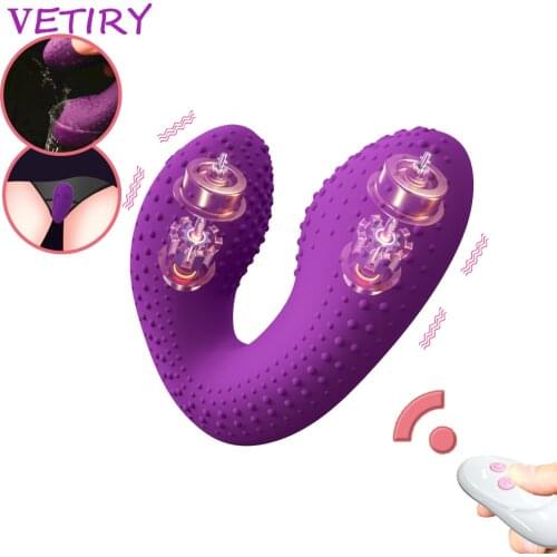 Silicone USB Charging G-Spot Vagina Clitoris Stimulate U Type Vibrator Sex Toys For Adults Wireless Remote Vibration for Couple
