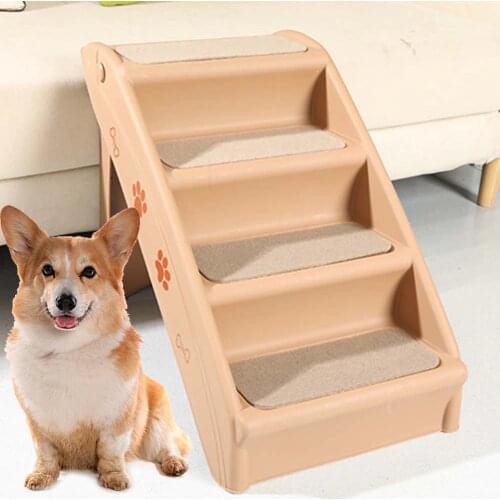 Dog Stairs Pet 4 Steps Stairs For Small Dog Cat Dog House Pet Ramp Ladder Anti-slip Removable Dogs Bed Pet Folding Stairs Ladder