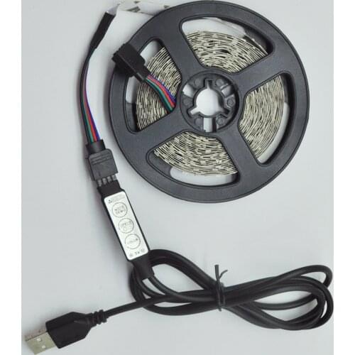 LED Strip Light 3Key Control USB Cable Flexible Lamp SMD 2835 1M 2M 3M 4M 5M Tape Diode DC 5V Desk Screen TV Background Lighting