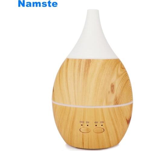 NMT-078 300ml Wood Grain Humidifier Essential Oil Aroma Diffuser 7-Color Night Light Home Office Air Cold Mist Purifier