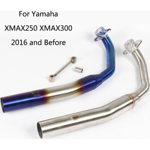 Exhaust System for Yamaha XMAX250 XMAX300 Motorcycle Exhaust Pipe Slip On Header Link Pipe Stainless Steel Collector 2016 Before