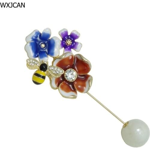 WXJCAN 3 styles collar pin brooch suits accessories Bee butterfly kite leaf wedding brooch on the collar