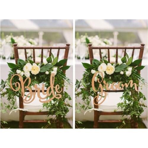 Bride and Groom Chair Signs ,Rustic Wedding Wooden Chair Sign,Wood Signs,Photo Props , Wedding Decoration ,2pcs/lot