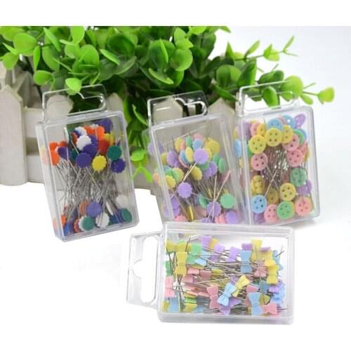 100pcs Mixed Colors Sewing Patchwork Pins Flower Head Pins Sewing Tool Needle Arts High Quality