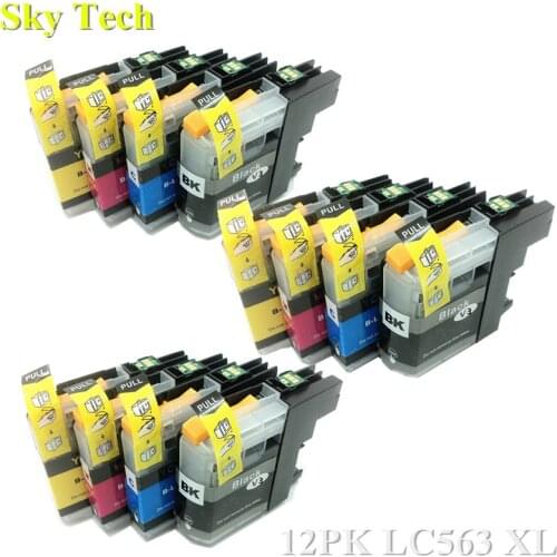 12 Pieces Compatible Ink cartridge For Brother LC563XL For Brother MFC-J2310 J2510 J3520 J3720 etc
