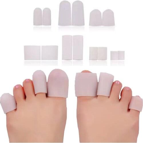 2pcs Silicone Toe Protector Prevent Friction Pain Relief Feet Corns Blisters Toe Cap Cover Correction Hammer Toe Foot Care Tool
