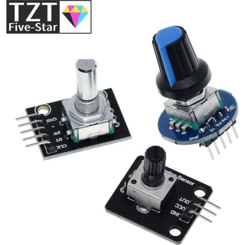 360 Degrees Rotary Encoder Module Rotary Potentiometer Analog Knob Module for Arduino KY-040 RV09 Rotary Encoder EC11 Knob Cap