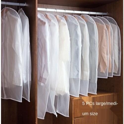 Washable Clothes Dust Cover Transparent Coat Hanging Storage Bag 5 Pack Clothing Dust Bag Clothes Cover Dust Cover