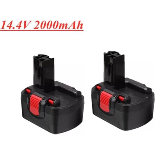 Ni-CD 14.4V 2000mAh Rechargeable Battery for BOSCH BAT038 15614 1661 1661K 22614 23614 32614 33614 14.4V Battery 2pcs For bosch
