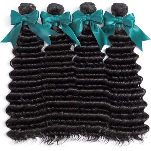 Brazilian Deep Wave Bundles With Closure Remy Human Hair 3 Bundles With Lace Closure Piaoyi Human Hair Bundles With Closure