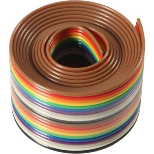 40P 1.27mm PITCH Color Flat Ribbon Cable Rainbow DuPont Wire 1M 2M 5M 10M for FC Dupont Connector Line Pitch Connect Wires