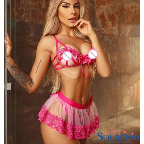 Sourcion Ladies Sexy Lingerie Erotic Lingerie Woman Sexy Set Erotic Transparent Bra Set Cosplay Sexy Costumes Vintage Lingerie