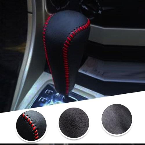 For Citroen C-elysee 08-14 C2 12-13 1pc PU Leather Hand Brake Shift Knob Cover Gear Case Car Interior Decor Shift Knob Shell