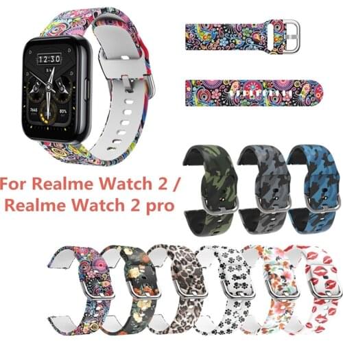 Breathable Elastic Strap For Realme-Watch 2/2 Pro Durable Smart Watch Painted Bracelets Sports Wristband For Realme-Watch 2 Pro