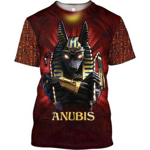 Ancient Egypt Pharaoh Eye of Horus Anubis Face 3D Printed Men T shirt Harajuku Fashion Short Sleeve Shirt Summer Unisex Tshirt