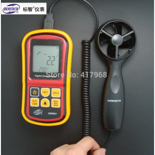 GM8901 Handheld digital anemometer Anemometer Digital wind Air temperature measurements Tester test Wind instruments