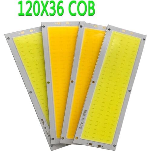 LumiParty 2pcs/Set 12V 10W COB LED Strip Lights Bulb 120x36mm Lamp 1000LM For car bulb cob led strip chip